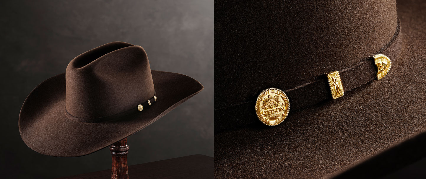 Stetson cowboy with gold ribbon hat Fur Felt Hat  main image 2